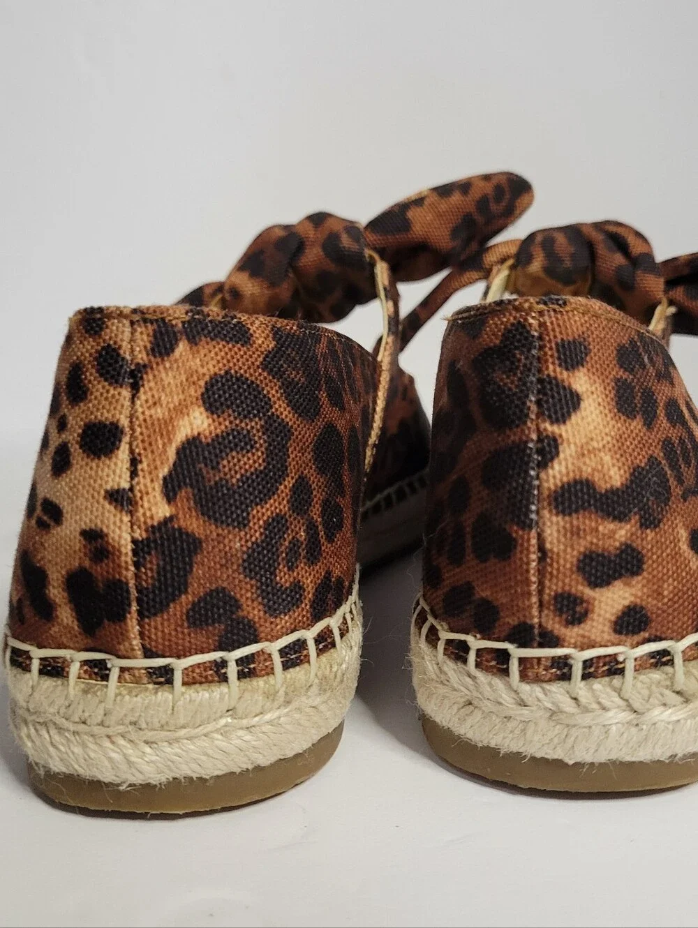 Jessica Simpson Leopard Print Espadrille Flats with Bow Detail